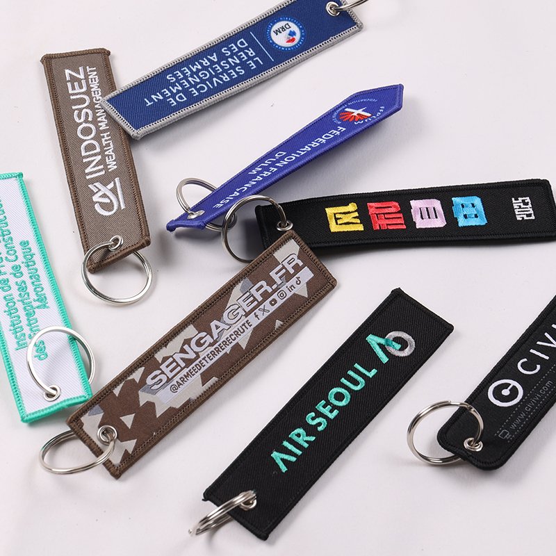 Custom PVC keychains, embroidered key fobs and branded merchandise accessories