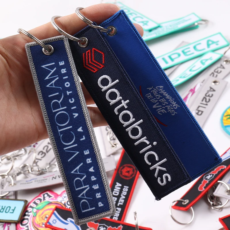 Navy Databricks and Regional Youth Leadership fabric keychains