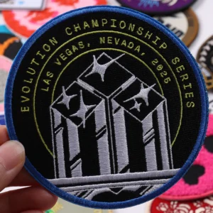 Round black Evolution Championship Series Las Vegas Nevada embroidered patch